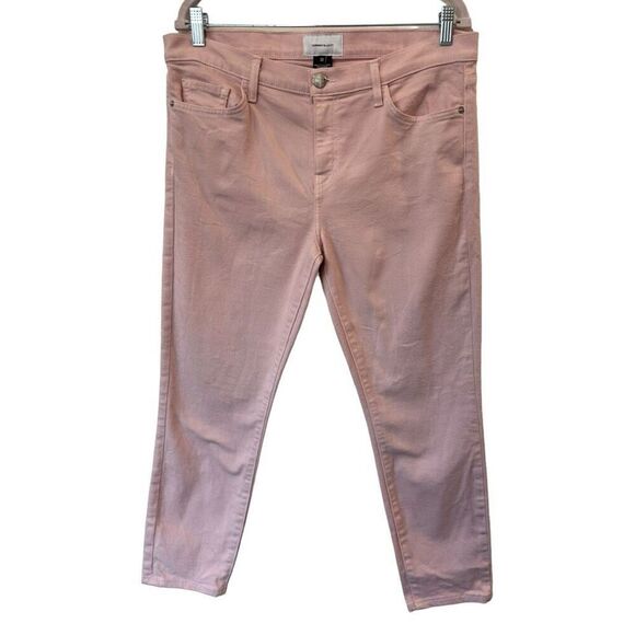 Current/Elliot Released Hem Stiletto Crop Skinny Jeans Primerose Pink Size 32 - Picture 1 of 11